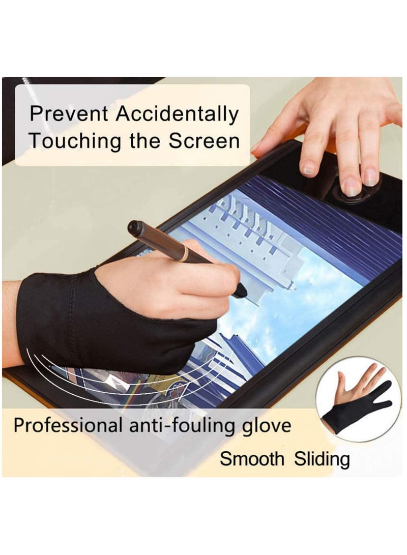 Generic 1-Piece Artist Smudge Guard Glove with Two Fingers for Graphics Tablet Painting Drawing Medium  - Image 5
