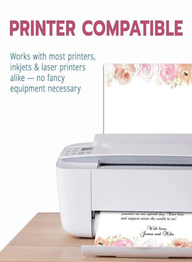 THiNKABLE Pink Floral Stationery Paper, 50 Sheets, 8.5x11 inches, Decorative, Writing Paper - Image 3