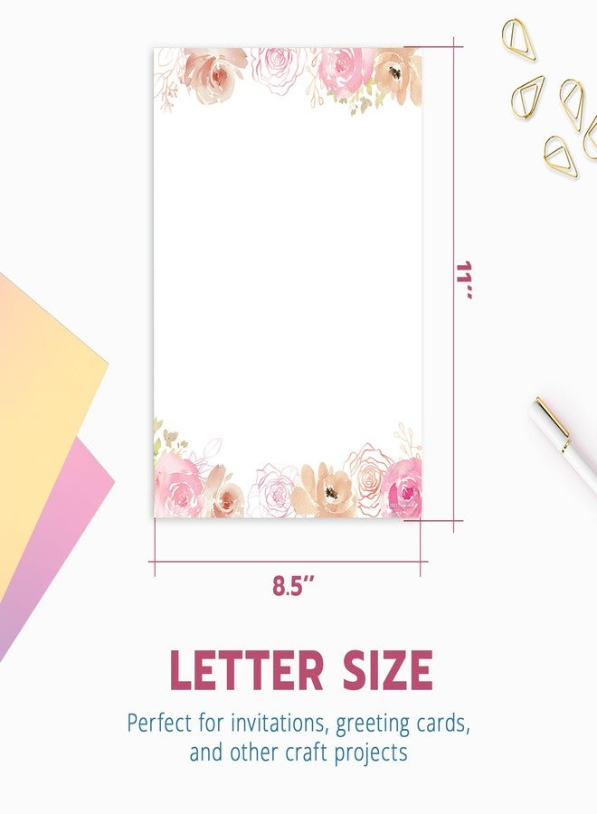 THiNKABLE Pink Floral Stationery Paper, 50 Sheets, 8.5x11 inches, Decorative, Writing Paper - Image 5
