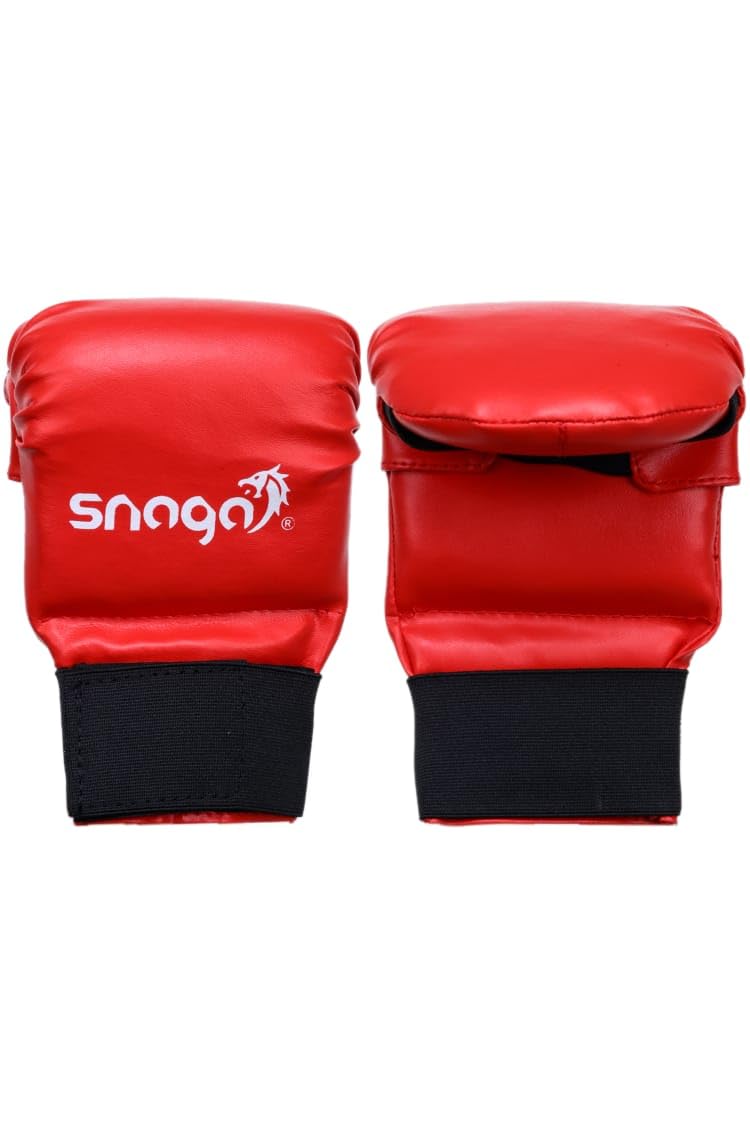 Snaga Karate Gloves/Boxing Training Gloves, Lightweight Padding, Elasticated Hook & Loop Strap Closure for Better Performance, Protection and Comfort (Red, L) (14 + Years Old) - Image 5