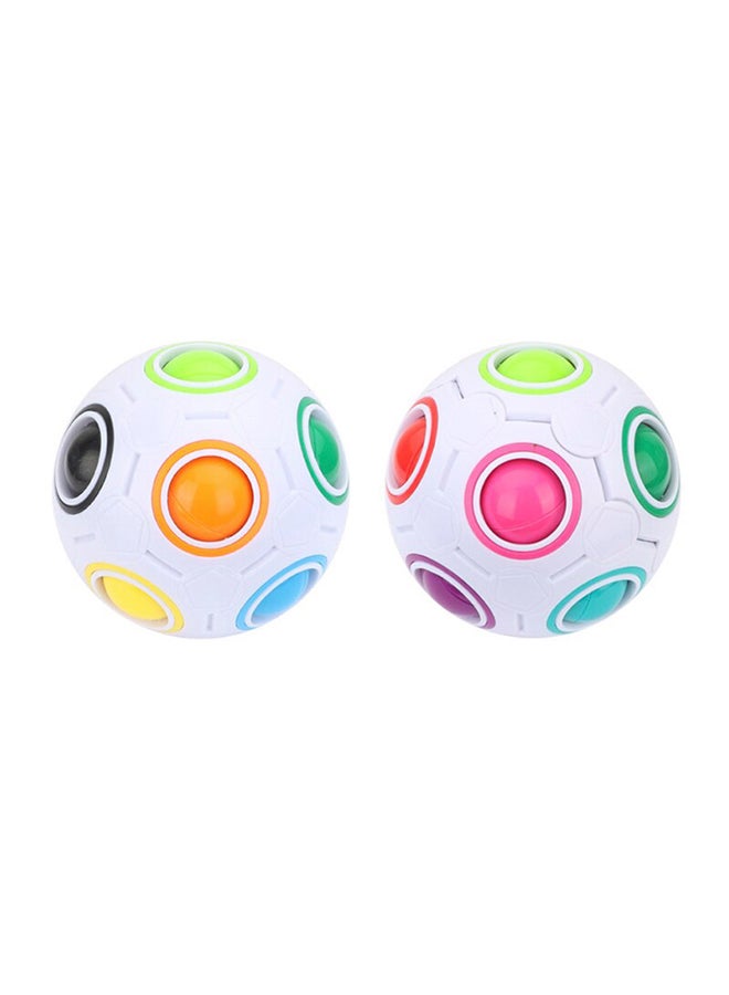 بازل عجيب على شكل كرة قدم بألوان قوس قزح، قطعتان - Image 1