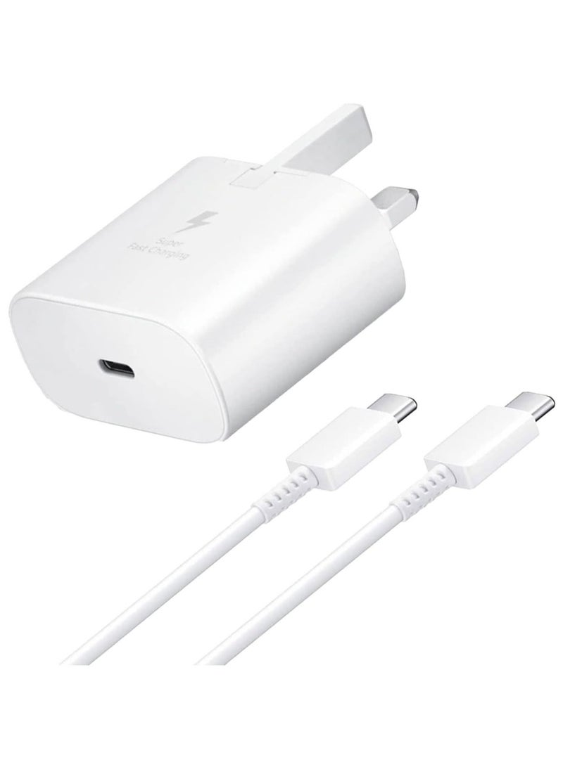 compatible 25W Fast Charger Plug for Samsung Galaxy with 5 FT USB C Cable, Wall Plug Charger Samsung 25W Charger for Samsung Galaxy S23/S23+/S22/S22Ultra/S22+/S21/S20/Note20/20 Ultra/Note10/10+ - Image 1