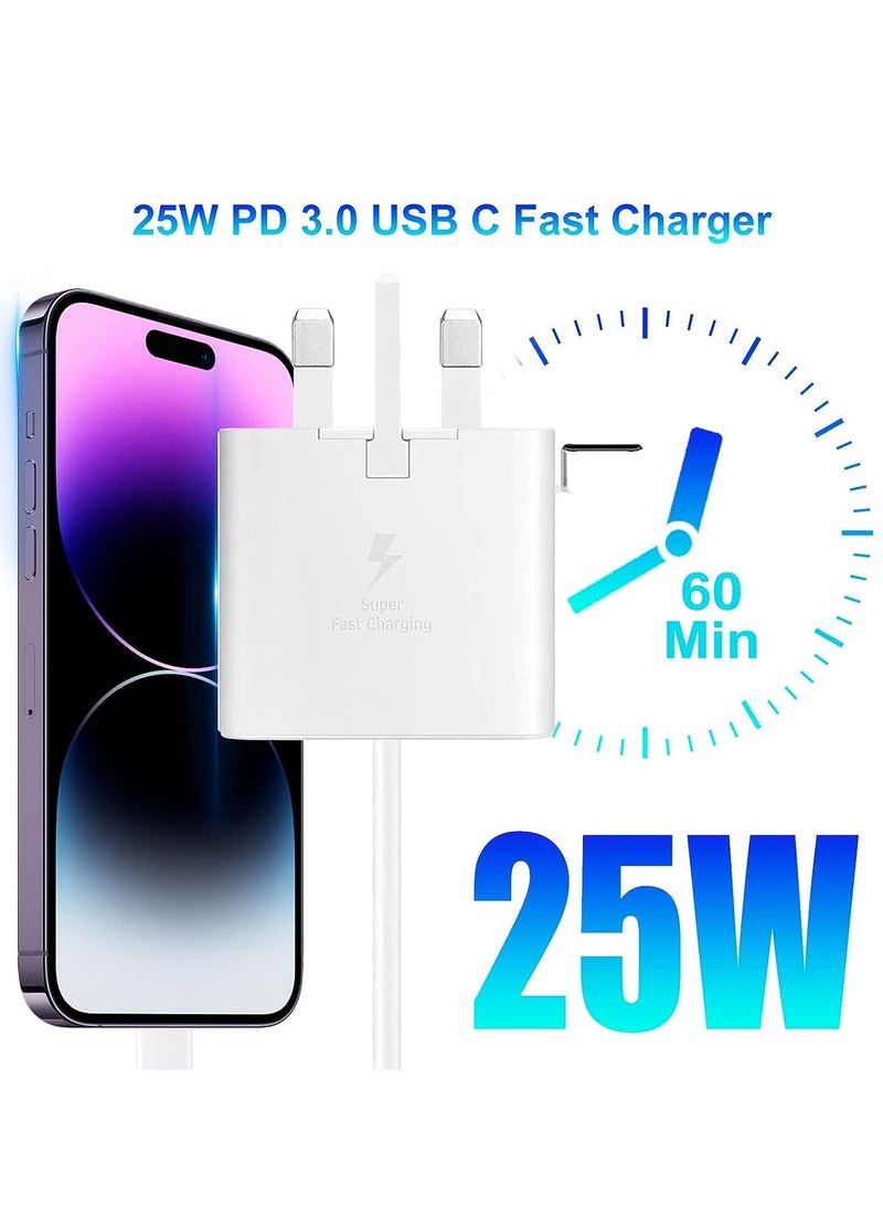 compatible 25W Fast Charger Plug for Samsung Galaxy with 5 FT USB C Cable, Wall Plug Charger Samsung 25W Charger for Samsung Galaxy S23/S23+/S22/S22Ultra/S22+/S21/S20/Note20/20 Ultra/Note10/10+ - Image 4