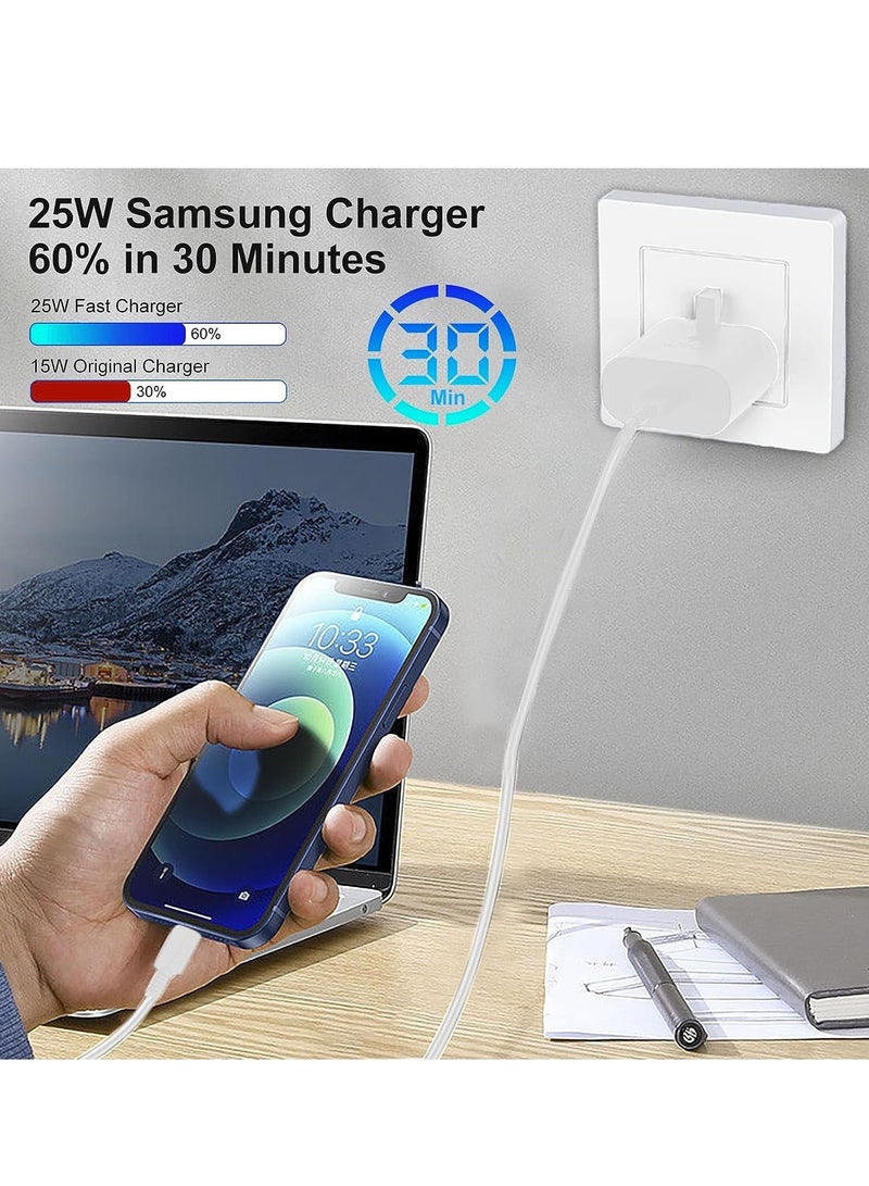 compatible 25W Fast Charger Plug for Samsung Galaxy with 5 FT USB C Cable, Wall Plug Charger Samsung 25W Charger for Samsung Galaxy S23/S23+/S22/S22Ultra/S22+/S21/S20/Note20/20 Ultra/Note10/10+ - Image 2