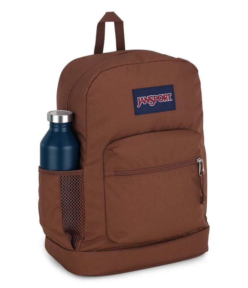 JanSport Cross Town Plus Backpack - Large Main Compartment, Side Water Bottle Pocket, 15-Inch Padded Laptop Sleeve - Basic Brown - Image 3
