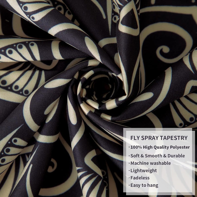 FLY SPRAY Black Golden Mandala Tapestry Astrology Space Wall Hanging Tapestries Wall tapestrys Large Aesthetic Hippie Decor Bohemian Art Boho Home Talestry for Bedroom,Living Room,Ceiling - Image 5