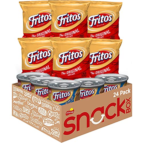 Frito Lay Fritos Original Chips and Bean Dip Cans Variety Pack Pack of 24 - Image 1