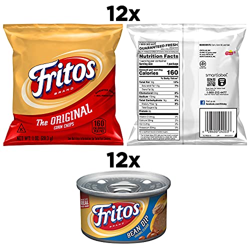 Frito Lay Fritos Original Chips and Bean Dip Cans Variety Pack Pack of 24 - Image 5