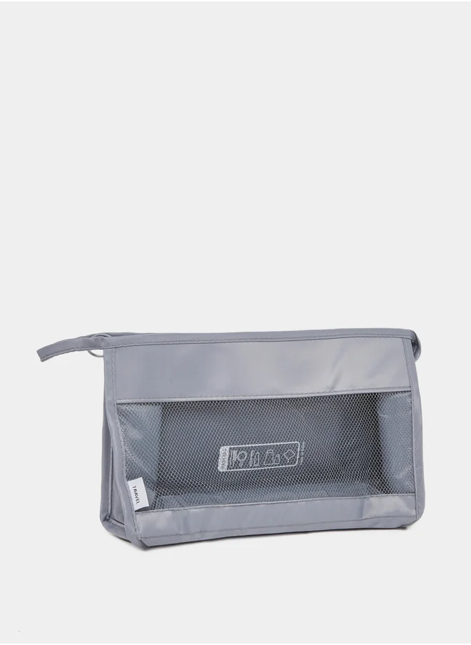 ستايلي Mesh Cosmetic Wash Bag with Zip Closure
