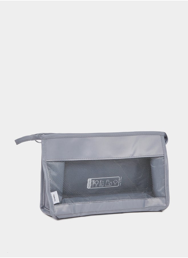 Styli Mesh Cosmetic Wash Bag with Zip Closure  - Image 1
