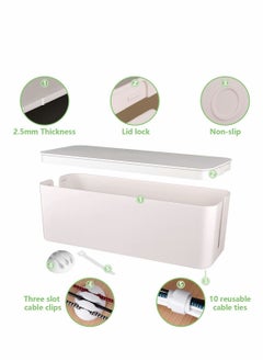 Excefore Cable Management Box,Large Cord Organizer BoxCord Hider Box to Hide Surge Protector Cover on Desk or Floor for Home & Office(White)  - Image 3