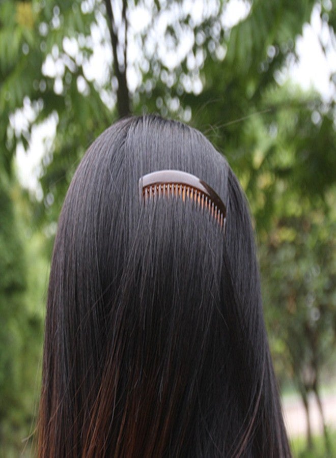 يشان مشط جانبي للشعر من البلاستيك من يشان، مقاس 3.2 بوصة، مزود بأسنان، مشبك شعر للنساء، بني (12 قطعة) - Image 5