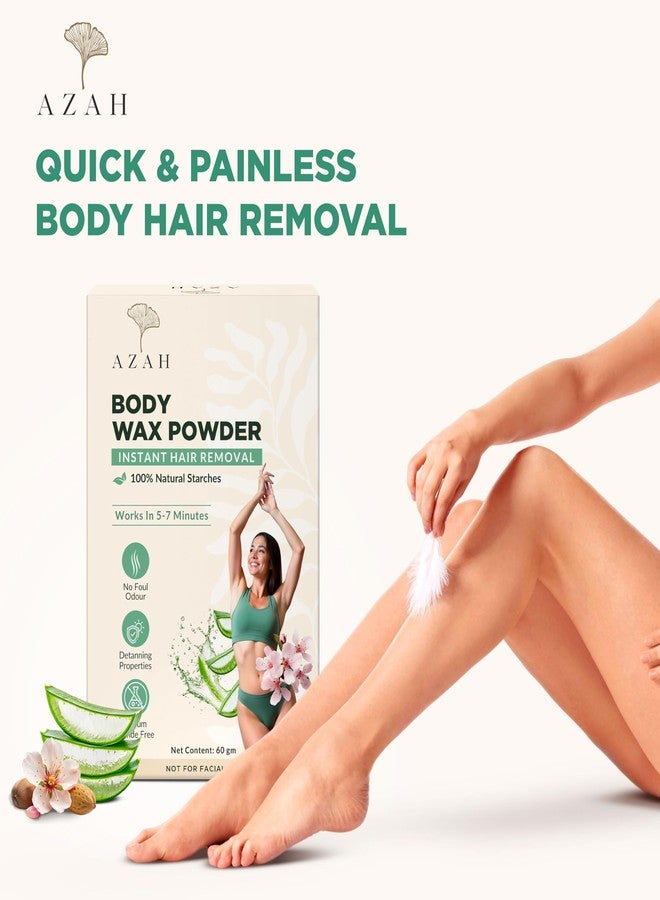Azah Bikini Wax Powder for Women [60gm]| Painless Hair Removal in 5-7 Mins | Natural Wax Powder with Aloe Vera, Papaya & Lavender | No Chemicals, No Irritation & Rashes, Ideal for Bikini, Legs & Underarms - Image 2