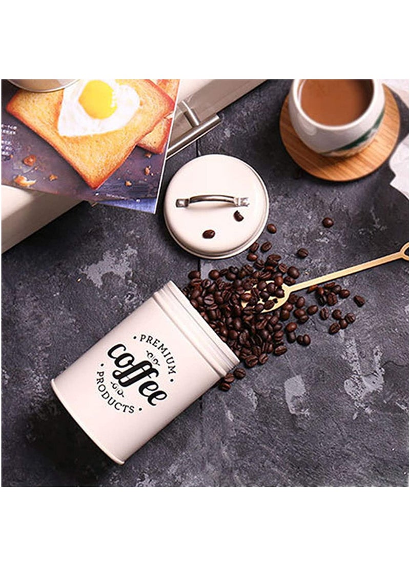Arabest 3PCS Airtight Kitchen Canister with Lids, Coffee, Tea, Sugar Metal Containers Jars, Decorative Kitchen Food Canister Jars White  - Image 3