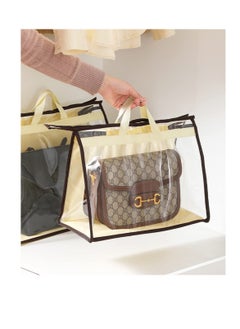 Excefore Handbag Dust Bags, Clear Purse Storage Organizer, Hanging Zipper Storage Bag for Handbags, for Hanging Closet with Zipper, Handles and Hook  - Image 2