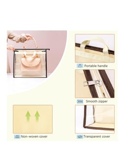 Excefore Handbag Dust Bags, Clear Purse Storage Organizer, Hanging Zipper Storage Bag for Handbags, for Hanging Closet with Zipper, Handles and Hook  - Image 4