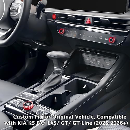 DvlynAuroa for 2025-2026 Kia K5 Accessories (EX/LXS/GT/GT-Line), DvlynAuroa 4PCS Aluminum Decorative Switch Ring Trims Cover Set (Red) – Interior Upgrade, Scratch-Resistant, Non-Slip, Easy Install - Image 3