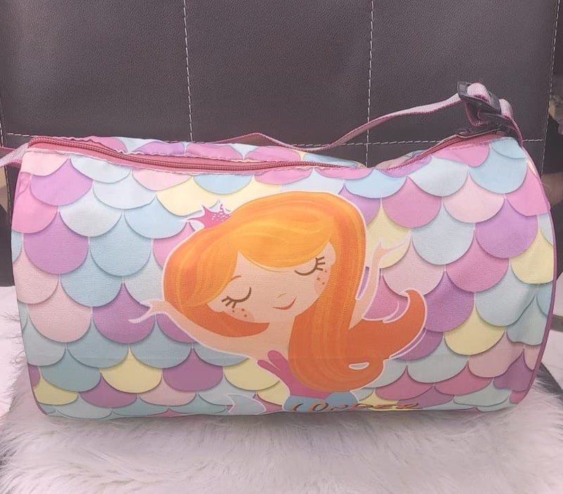 Tera13 TERA 13 Polyester Duffle Bag For Girls (1 Pcs) Mermaid Duffle Bag For Kids | Whimsical And Sturdy Bag | Best For Travel And Play | Return Gifts Birthday Party For Kids, 20 cm,Brown - Image 4