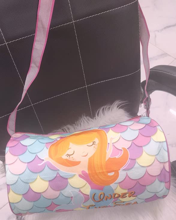 Tera13 TERA 13 Polyester Duffle Bag For Girls (1 Pcs) Mermaid Duffle Bag For Kids | Whimsical And Sturdy Bag | Best For Travel And Play | Return Gifts Birthday Party For Kids, 20 cm,Brown - Image 5