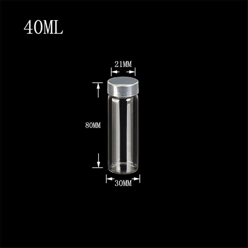Jarvials 12units 30x80mm Empty Jars Glass Bottle with Aluminium Silver Color Screw Cap 40mlSealed liquid Food Gift Container (12, 40ML-Silver Lid) - Image 2