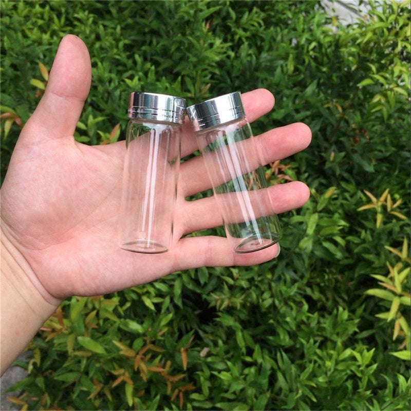 Jarvials 12units 30x80mm Empty Jars Glass Bottle with Aluminium Silver Color Screw Cap 40mlSealed liquid Food Gift Container (12, 40ML-Silver Lid) - Image 3
