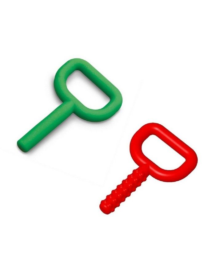 Chewy Tubes حزمة مضغ سوبر من 2 باللونين الأحمر والأخضر - Image 1