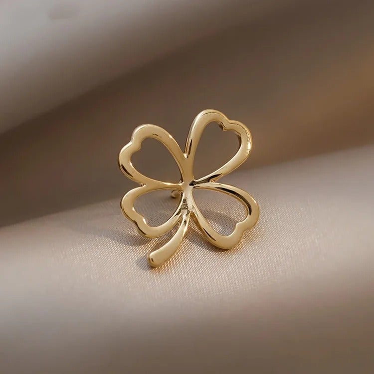 Golden Stainless Steel Flower Brooch