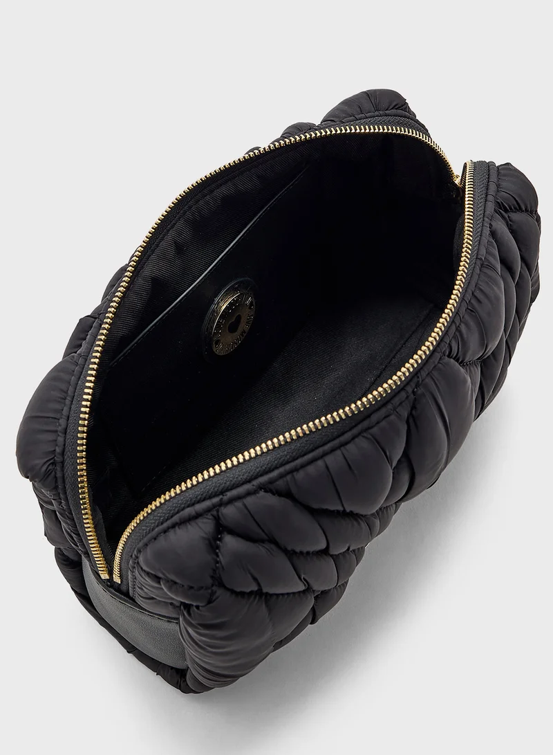 Love Moschino Logo Detailed Flap Over Clutche