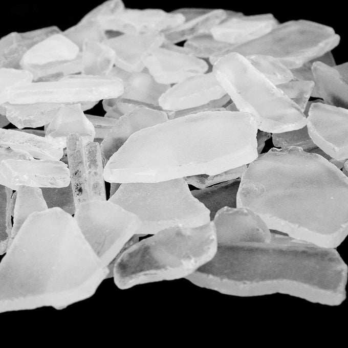 SEA GLASS 16 OUNCES CLEAR MULTIPLE COLOR CHOICES CRUSHED GLASS VASE FILLER AQUARIUM NAUTICAL DCOR FOR ART CRAFTS FLAT FROSTED DYED COLOR STONE