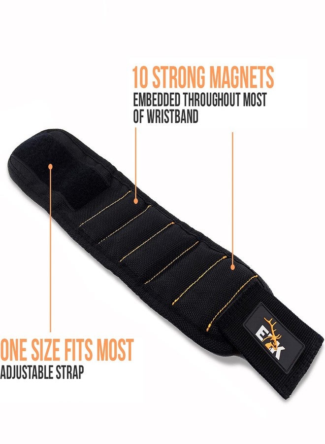 ELK Magnetic Wristband - Heavy Duty Tool Organizer with 10 Strong Magnets for Screws, Tools, Nails, Drill Bits - Adjustable, Breathable and Durable - Ideal Gift for Him, Men, Dads, Husband and Women - Image 4