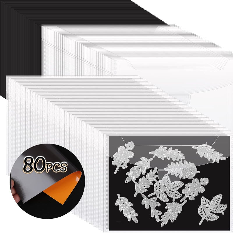 YixangDD 80 PCS Stamp and Die Storage Bag and Rubber Magnetic Sheets, Die Storage Set for Storage Die Cutting, DIY Scrapbooking - Image 1