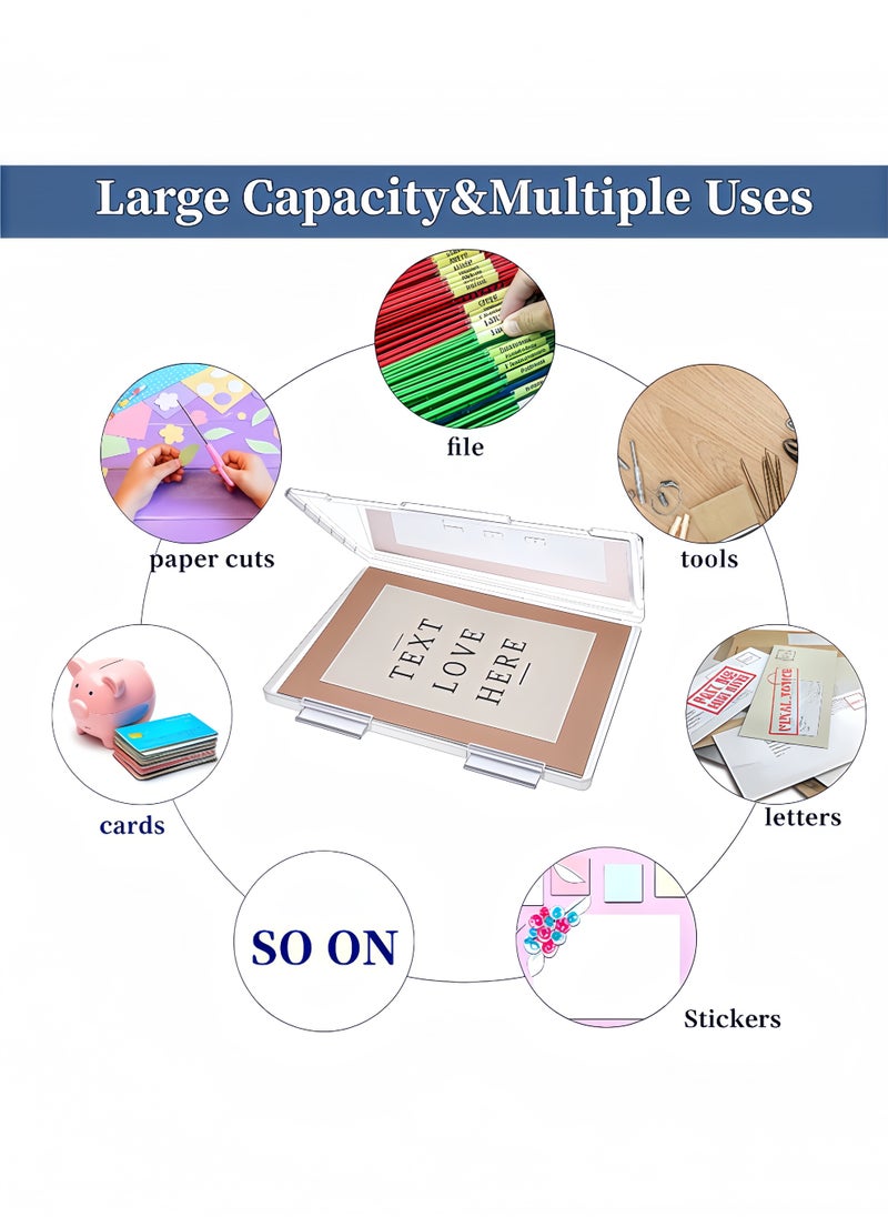 Peachjoy 4 Pcs Portable Project Case Clear A4 File Box Transparent File Slim Cases Plastic Storage File Boxes Board Game Storage Organizer,12.1 x 9.1 Inch  - Image 3