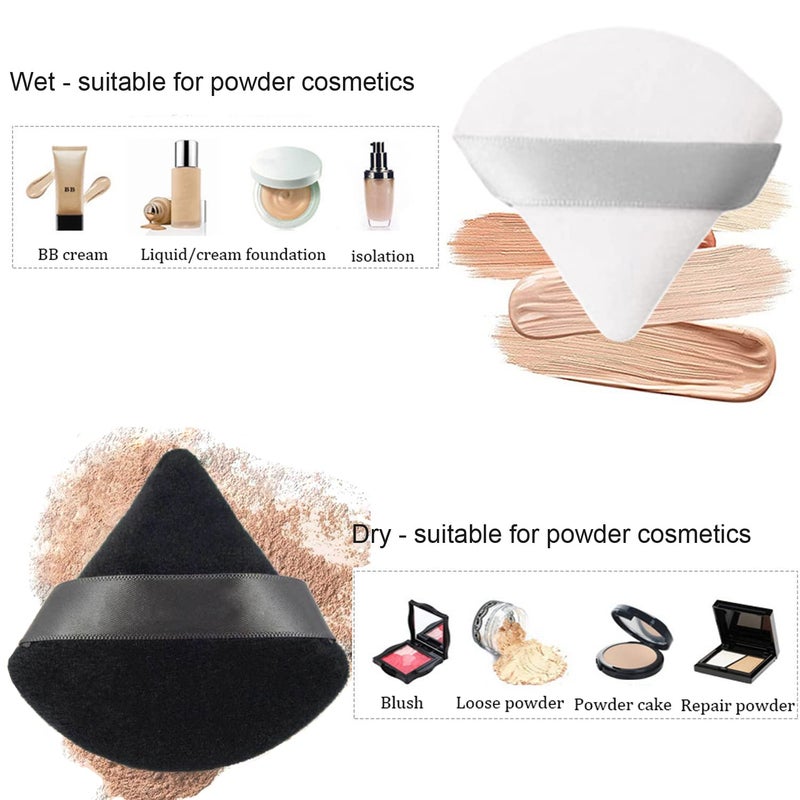 LUOTIVON 24 Pieces Powder Puff, Triangle Makeup Puff Cotton Powder Face Washable Body Powder Puff for Loose Powder Body Cosmetic Foundation Sponge Makeup Tool (8B8W8N) - Image 3