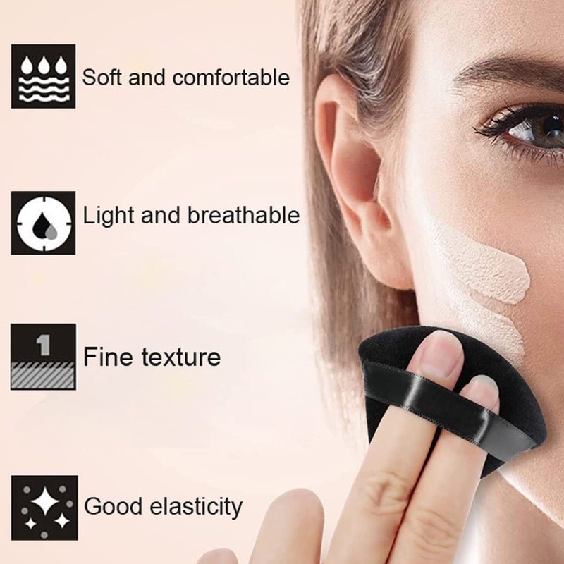 LUOTIVON 24 Pieces Powder Puff, Triangle Makeup Puff Cotton Powder Face Washable Body Powder Puff for Loose Powder Body Cosmetic Foundation Sponge Makeup Tool (8B8W8N) - Image 2
