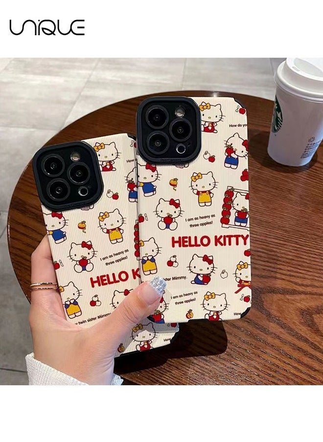 Compatible with iPhone 16 Pro Max Case, Hello Kitty Case, Stylish TPU Drop Protection - White