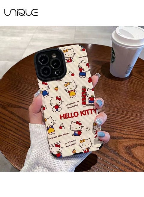 Compatible with iPhone 16 Pro Max Case, Hello Kitty Case, Stylish TPU Drop Protection - White