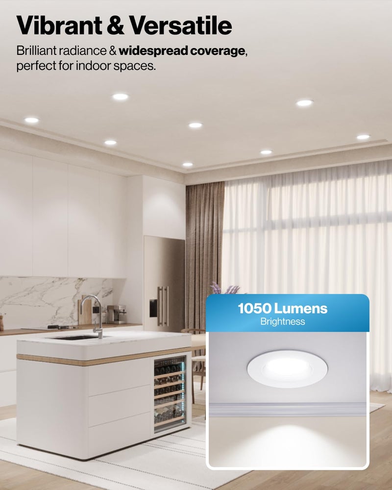 Sunco Lighting Sunco 24 Pack Retrofit LED Recessed Lighting 6 Inch, Downlight Can Lights for Ceiling, 1050 LM, 2700K/3000K/3500K/4000K/5000K, Dimmable, Baffle Trim, 13W=75W, 50000 Lifetime Hours, Damp Rated UL - Image 3