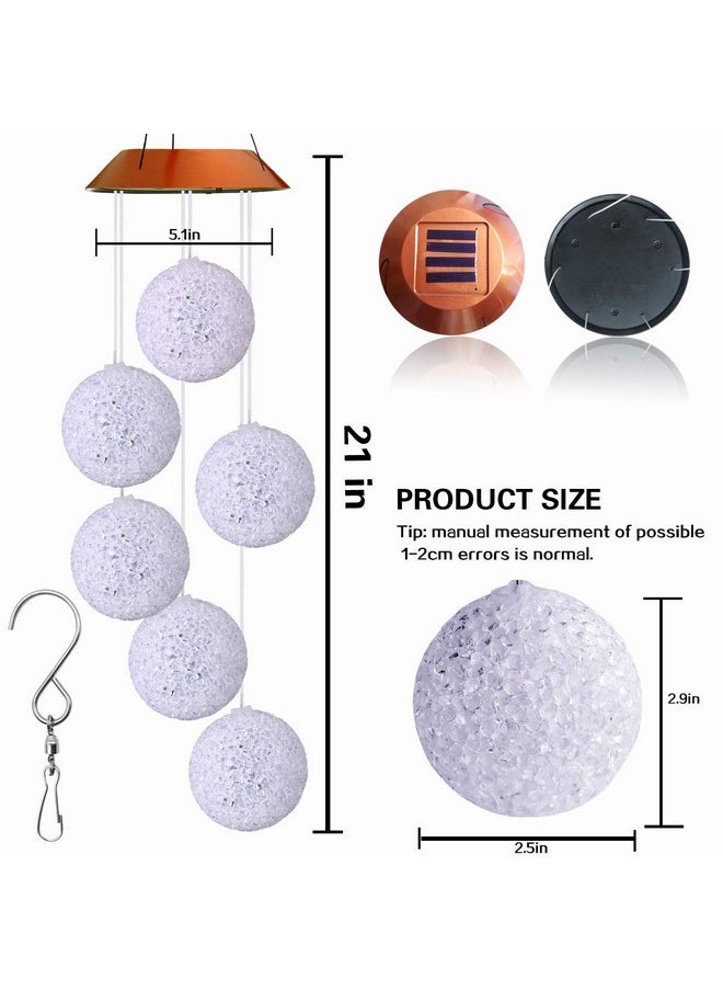 Topspeeder Topspeeder Wind Chimes Crystal Ball Solar Wind Chimes Color-Changing Outdoor Waterproof Wind Mobile Led Solar Powered Wind Chimes Outdoor Decor, Yard Decorations  - Image 2