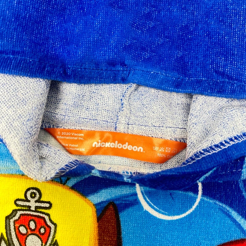 Paw Patrol Chase, Rubble and Marshall Blue Hood with Dog Prints Poncho Hooded Towel - Image 4