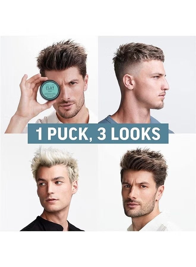 كلاي تصميم الطين - تصميم الطين للرجال، ماتي الانتهاء صب الشعر الشمع لصق Quiff، قوية عقد دون اللمع 100 مل - Image 5