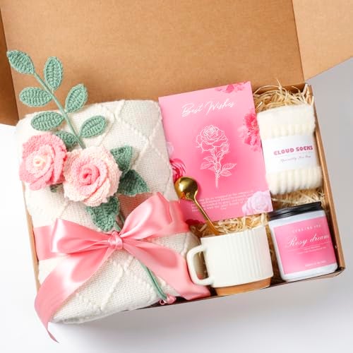 oolevassy Mothers Day Gifts, Rose Birthday Gifts for Women, Gift Baskets for Women, Birthday Box for Woman, Hug in A Box, Get Well Basket, Birthday Gift Set, Self Care Gift Basket for Mom Her Friend Sister Wife - Image 1