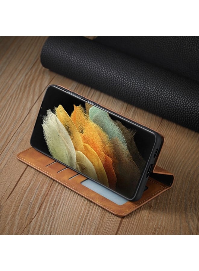 We Happy Leather Phone Cover for Samsung Galaxy Magnetic Wallet Flip Book with Card Slots - Image 5