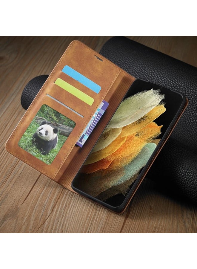 We Happy Leather Phone Cover for Samsung Galaxy Magnetic Wallet Flip Book with Card Slots - Image 3