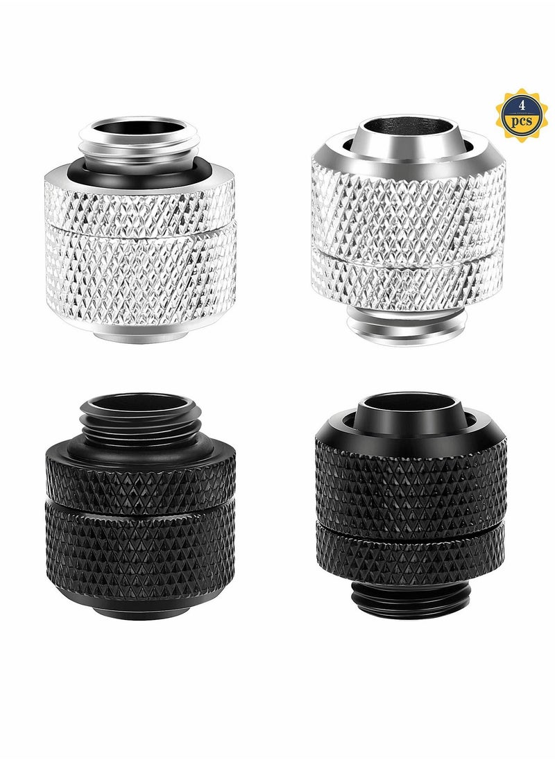 Generic - Water Cooling Compression Fitting, G1/4inch Threaded Soft Tube Two-Touch Connector, PC Water Cooling System Tube Connector for 9.5mm ID and 12.7mm OD Thin Tubing (4 Pcs) - Image 1