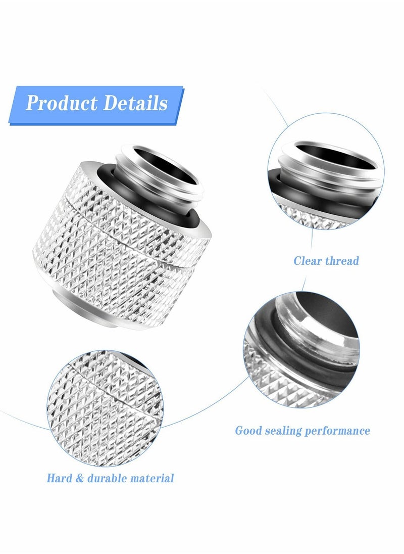 Generic - Water Cooling Compression Fitting, G1/4inch Threaded Soft Tube Two-Touch Connector, PC Water Cooling System Tube Connector for 9.5mm ID and 12.7mm OD Thin Tubing (4 Pcs) - Image 1