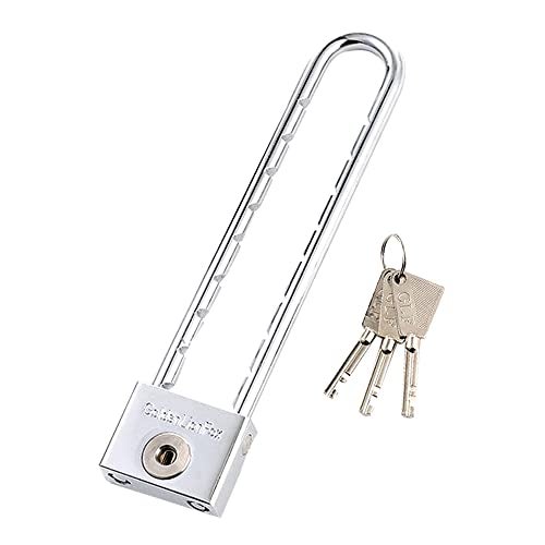 WANLIAN Long Shackle Padlock - Chrome Plated, Stainless Steel, Pin Tumbler, Anti-theft, Waterproof, Outdoor, U Shape, 1.5 Inch, Silver, Long Beam, Cabinet, Door, Lock, Key, 1 Lock, 1 Key, 1 Package - Image 1