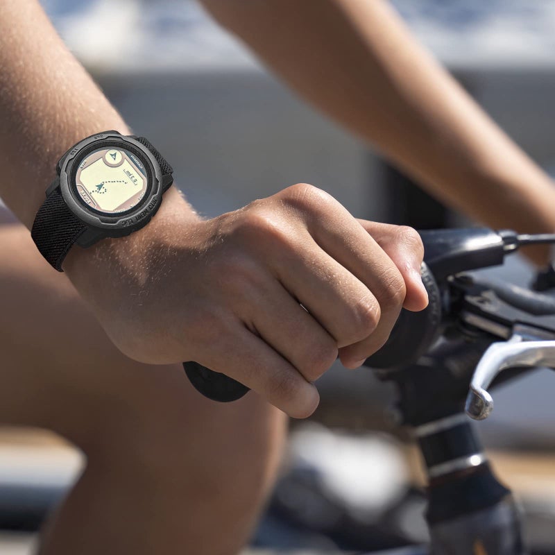 AHXLL 3 عبوات من أحزمة النايلون المرنة متوافقة مع Garmin Instinct/Instinct 2 Solar، حزام رياضي قابل للتنفس 22 مم لـ Garmin Instinct Tactical/Solar/Tide/Esports (أسود/رمادي/أخضر عسكري) - Image 5