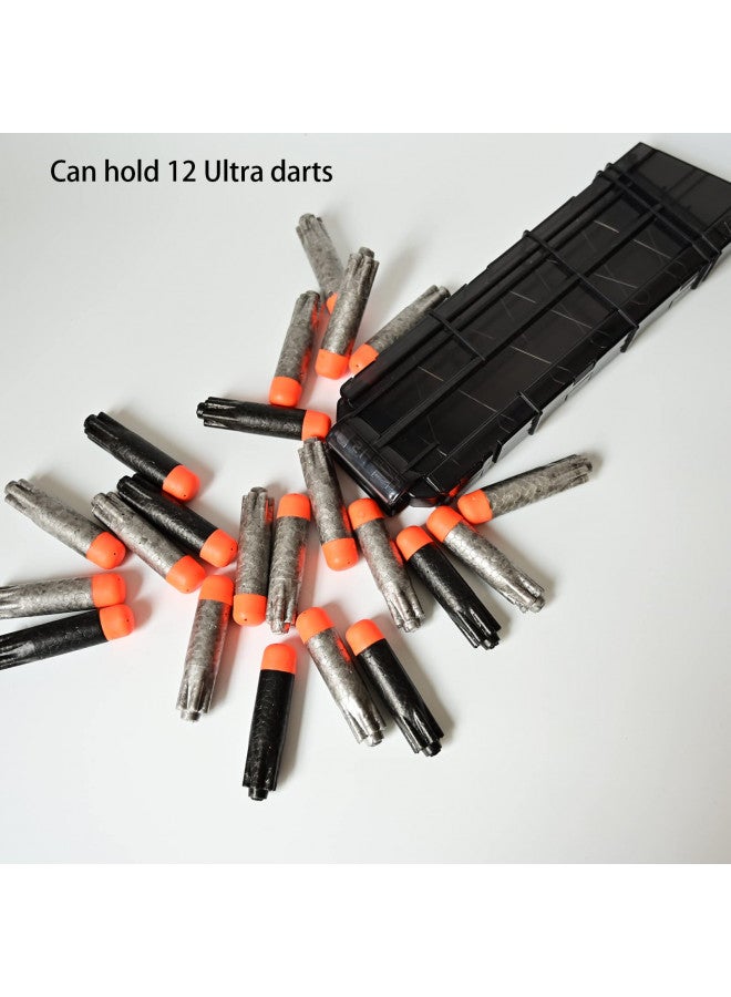 OIMIO 12-Dart Ultra Magazine, Dart Magazine Bullet Dart Clip for Nerf Ultra 2 pcs Black - Image 2