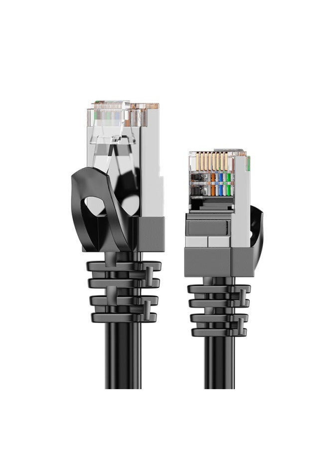 Cat6e Finished Network Cable RJ45 Super Six Copper Clad Aluminum Oxygen Free Copper 8 Core Notebook Computer Network Jumper Gigabit-Color:Category Six Black-Line Length:10 M  - Image 1