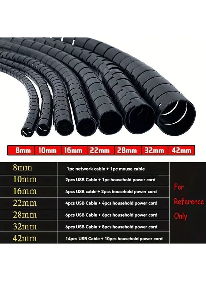 Spiral Cable Protector 22mm 3m White Cord Organizer For Home Office PC TV - Image 4